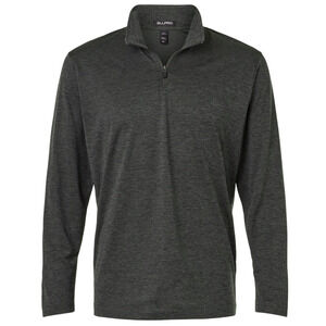 AllPro 4HM700 Performance Melange Quarter-Zip Pullover - Navy Black Gray Mens L